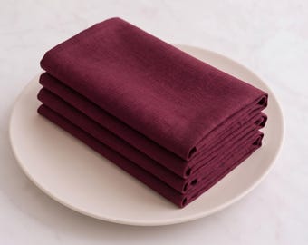 100 Piece Burgundy Softened Cotton Napkins Cotton Napkins for Wedding Party Napkins Pure Soft Kitchen Napkin Pure Cotton Cloth Napkins