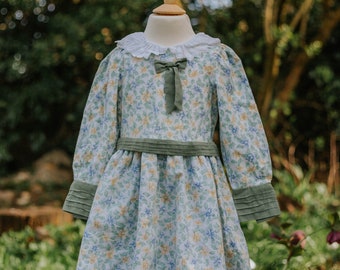 Vintage Handmade Childs 1993 Floral Victorian Dress | approx 3 years