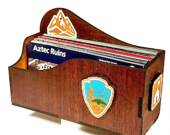 Wall Mounted National Park Map Holder | Handmade Walnut Wood Map Organizer | NPS Map Display | Park Travel Decor | Gift for Hikers