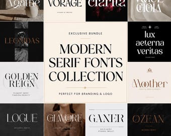 Moderna Serif-typsnitt för kommersiellt bruk, lyxigt typsnitt för logotyp, varumärkesbyggande, Canva Cricut, 8 typsnitt