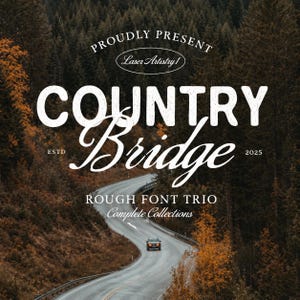 Country Bridge Rough Font Trio, Rustik Serif Display för Logotyper (Kommersiellt Bruk)