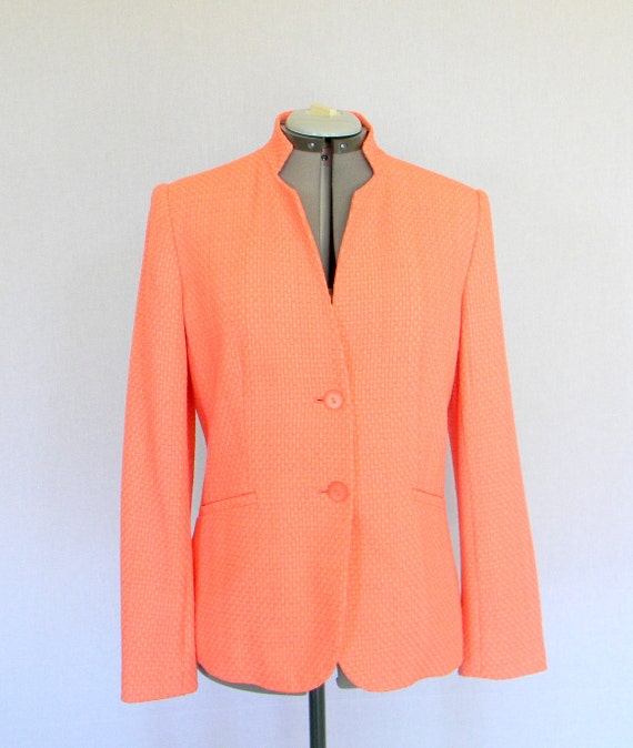 Vintage Jacket Coral Pink Salmon. 1980s Invented C