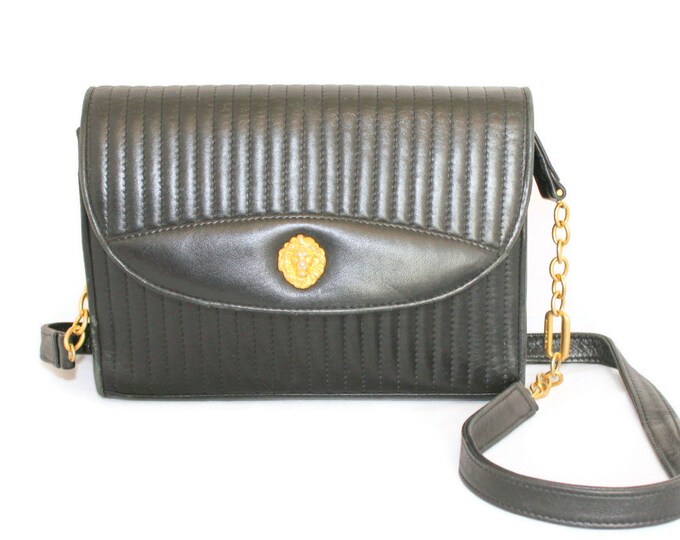 80s Black Quilted Purse. Anne Klein Handbag. Back to School. Shoulder ...