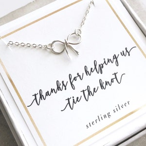 Dainty Bow Necklace, Bridesmaid Gift, Flower Girl, Mother of the Bride, Mother of the Groom