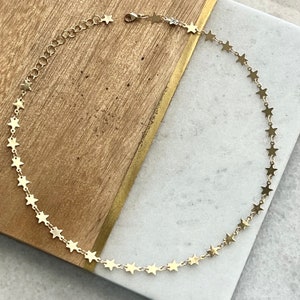 Gold Star Choker Necklace