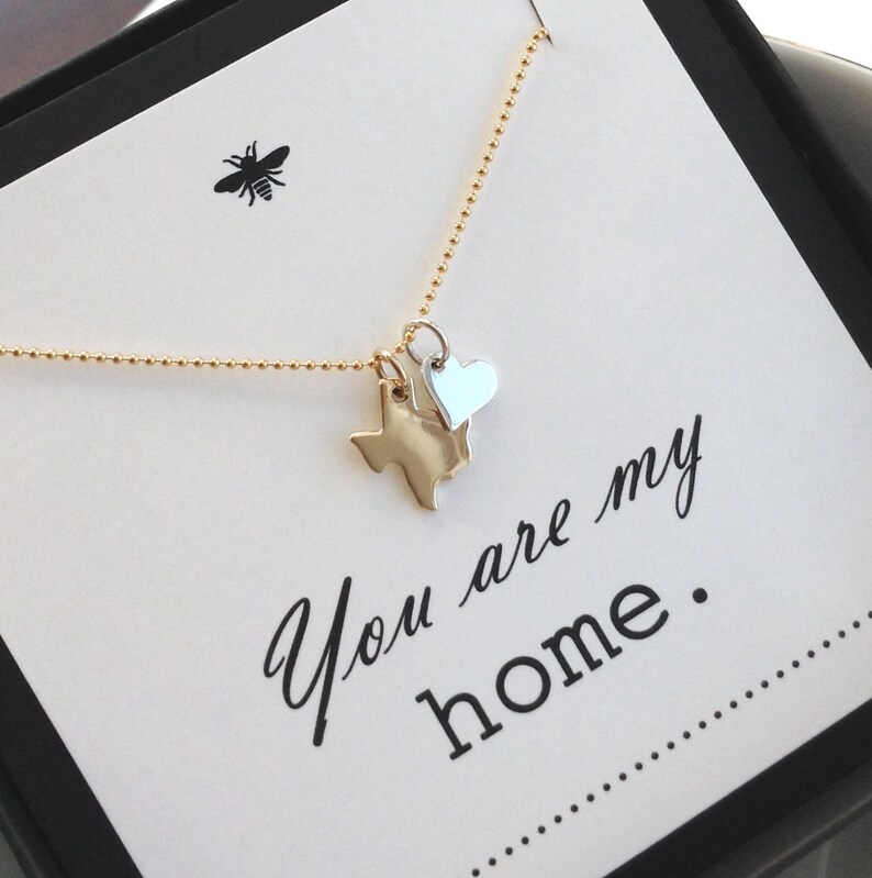 Texas You are my HOME...Texas State Charm Necklace...State Pride Sterling Silver