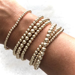 14kt GF Gold Ball Beaded Stacking Bracelets