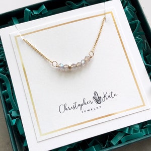 Mini Gemstone Bar Necklace...Birthday, Minimalist, layered, simple, Bridesmaid, Gift