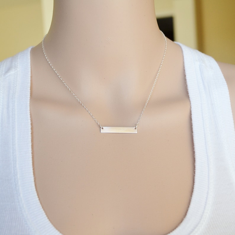 Name Plate Bar Necklace...gold Silver Rose Gold...layering Etsy