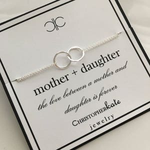 Conjunto de TRES Anillos Entrelazados de Plata de Ley Collares de Eternidad... Madre, Hija, Madre de la Novia