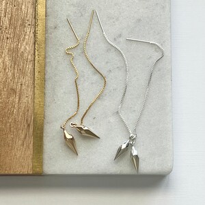 Minimalist Faceted Spike Thread Earrings