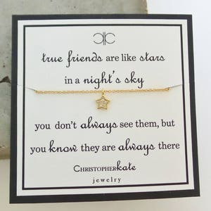 Winzige CZ Stern Halskette...Freundschaft, Bester Freund, Fern...Für jeden Tag, Einfach, Gold, Silber, Layering