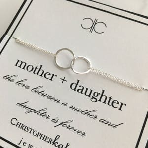 Sterling Silver Entwined Rings Eternity Bracelet....Mother, Daughter, Mother of the Bride