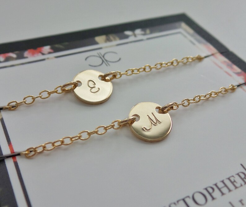 Sister Daughter Simple Layered Gold Double Initial Necklace....Mother Best Friend