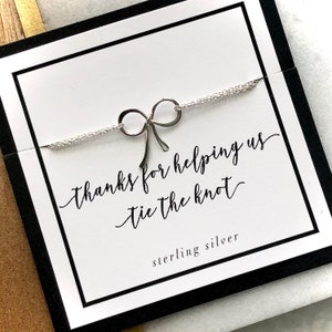 Dainty Bow Bracelet, Bridesmaid Gift, Flower Girl, Mother of the Bride, Mother of the Groom