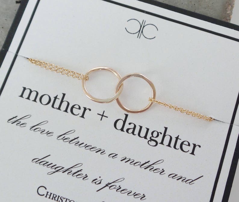 Gold Entwined Rings Eternity Bracelet....Mother Daughter Etsy