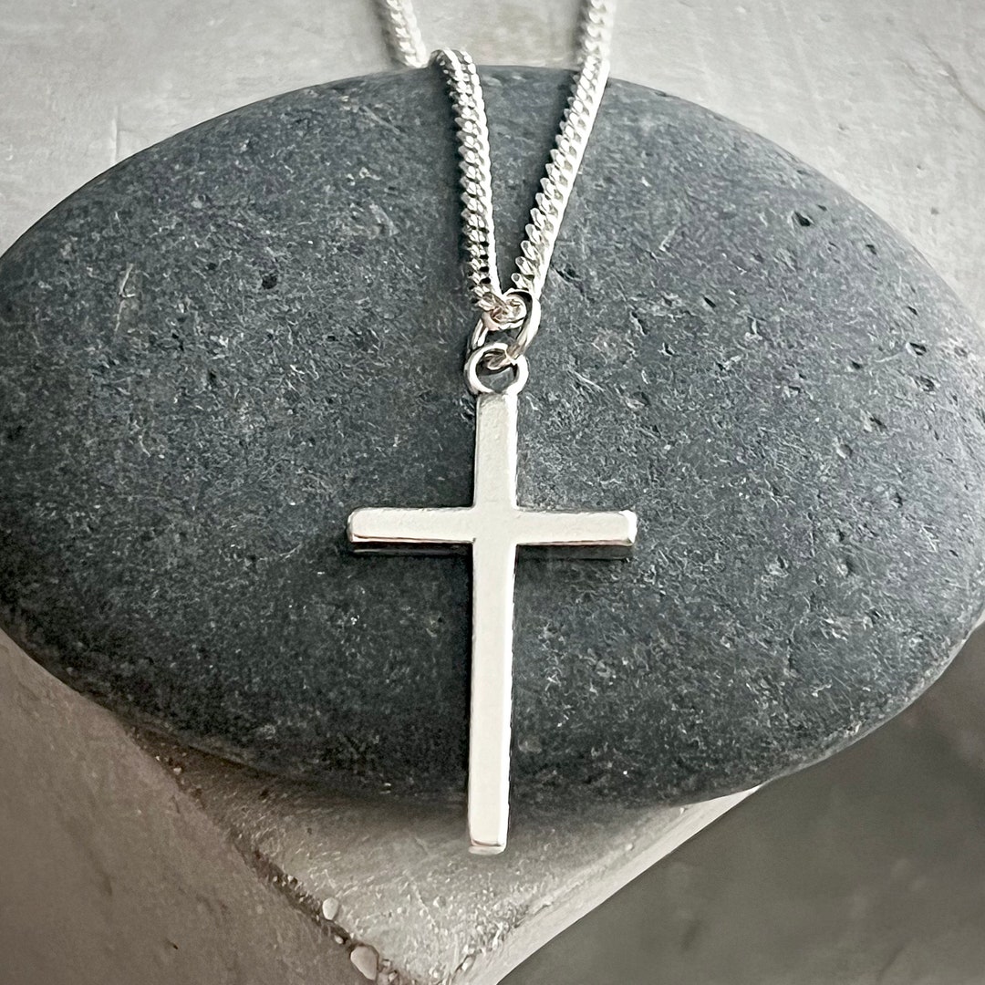 Kreuz Kette Herren Silber