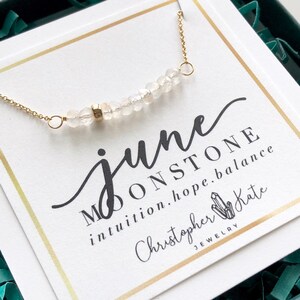 June Birthstone Moonstone Bar Gemstone Necklace, Birthday, Bridesmaid, Gift, Gold