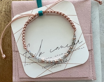 F*CK Cancer Morse Code Bar Macrame Bracelet