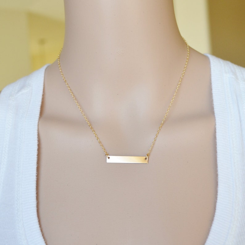 Name Plate Bar Necklace...gold Silver Rose Gold...layering Etsy
