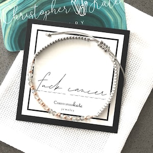 F*CK Cancer Morse Code Bar Macrame Bracelet