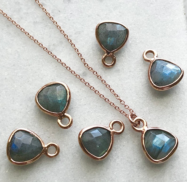 find your tribe and love them hard...Simple Labradorite Gemstone Triangle Friendship Necklace