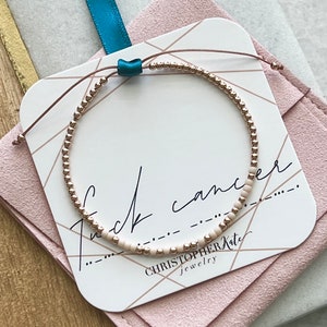 F*CK Cancer Morse Code Beaded Bracelet