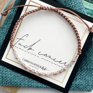 F*CK Cancer Morse Code Bar Macrame Bracelet