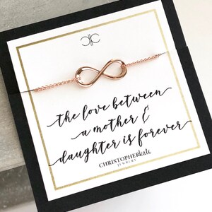 Classic Rose Gold Mother&#39;s Infinity Bracelet....Mother, Daughter, Son, Bridal, Sister, simple