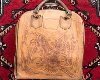 Vintage Bowling Bag Tooled Eagle