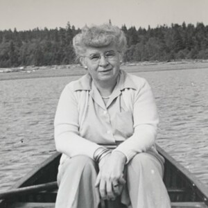 Vintage Snapshot Lady In Boat