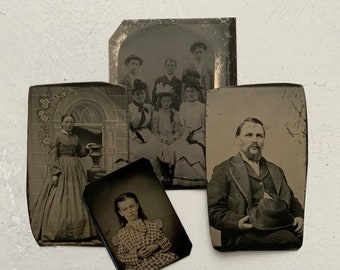 Antique Tintype Photos Set of 4