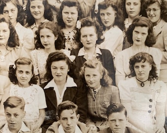 Vintage Panoramic Photo Mary E Curley School 1945