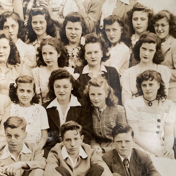 Vintage Panoramic Photo Mary E Curley School 1945