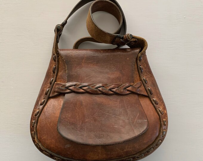 Vintage Leather Saddle Bag 70s Purse Etsy