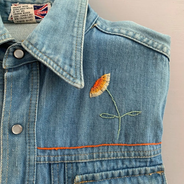 Vintage Denim Shirt Jean Jacket Ladies Size Medium