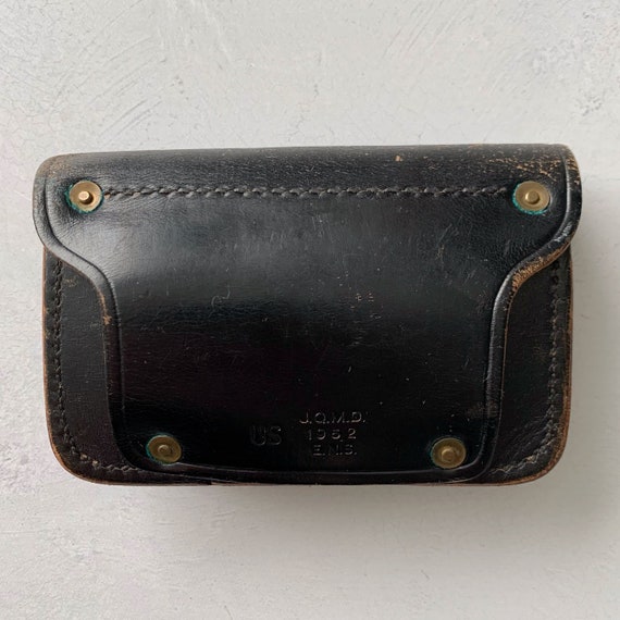 Vintage Black Leather Belt Pouch - image 5