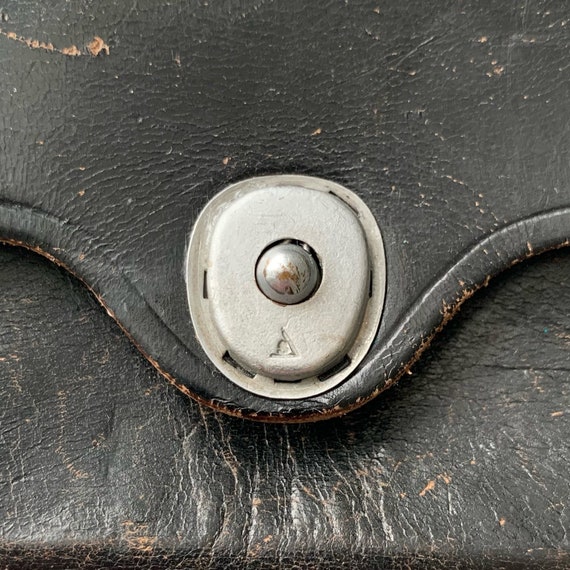 Vintage Black Leather Belt Pouch - image 3