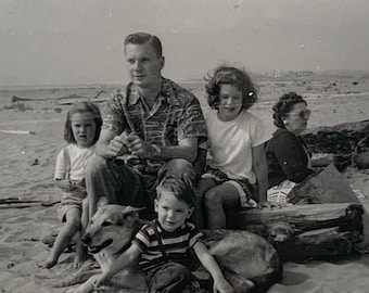 Vintage Photo Lot Ocean Beach Set of 4