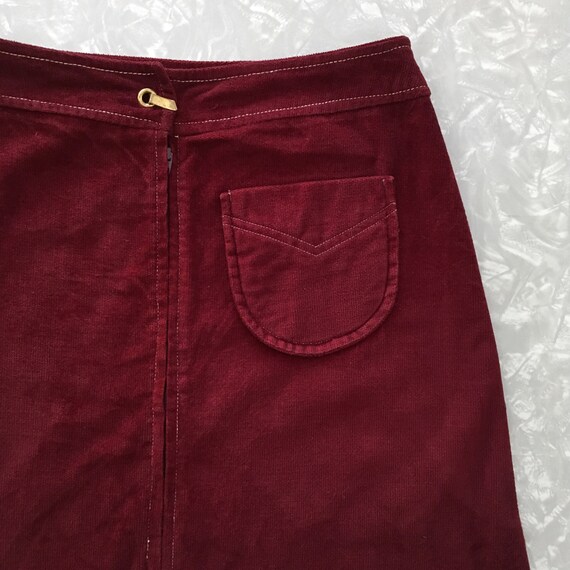 Vintage Maxi Skirt Red Corduroy Size Small