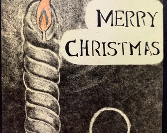 Juego de 8 tarjetas navideñas antiguas de Feliz Navidad
