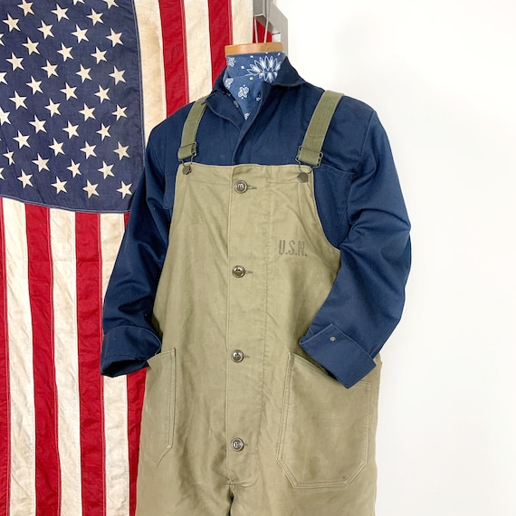 Vintage Military Overalls US Navy Lined Outerwear Siz… Gem