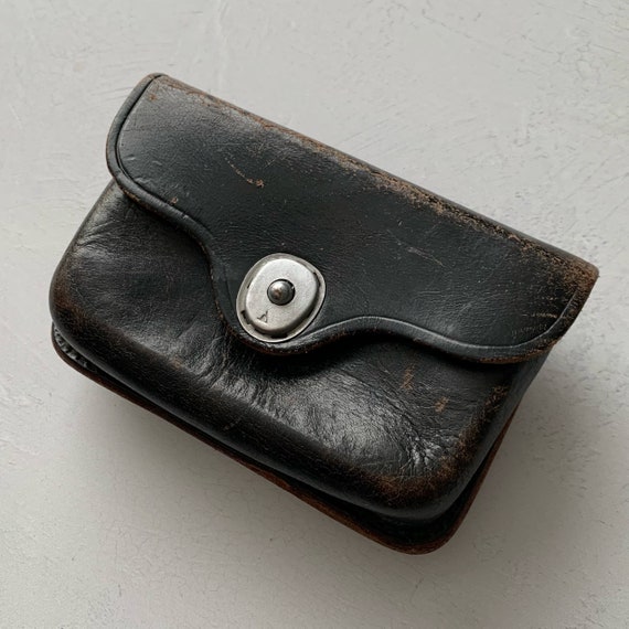 Vintage Black Leather Belt Pouch - image 2