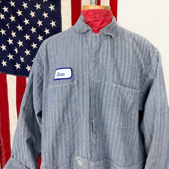 Vintage Coveralls Herringbone Jumpsuit Size 3XL