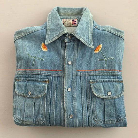 Vintage Denim Shirt Jean Jacket Ladies Size Medium | Etsy