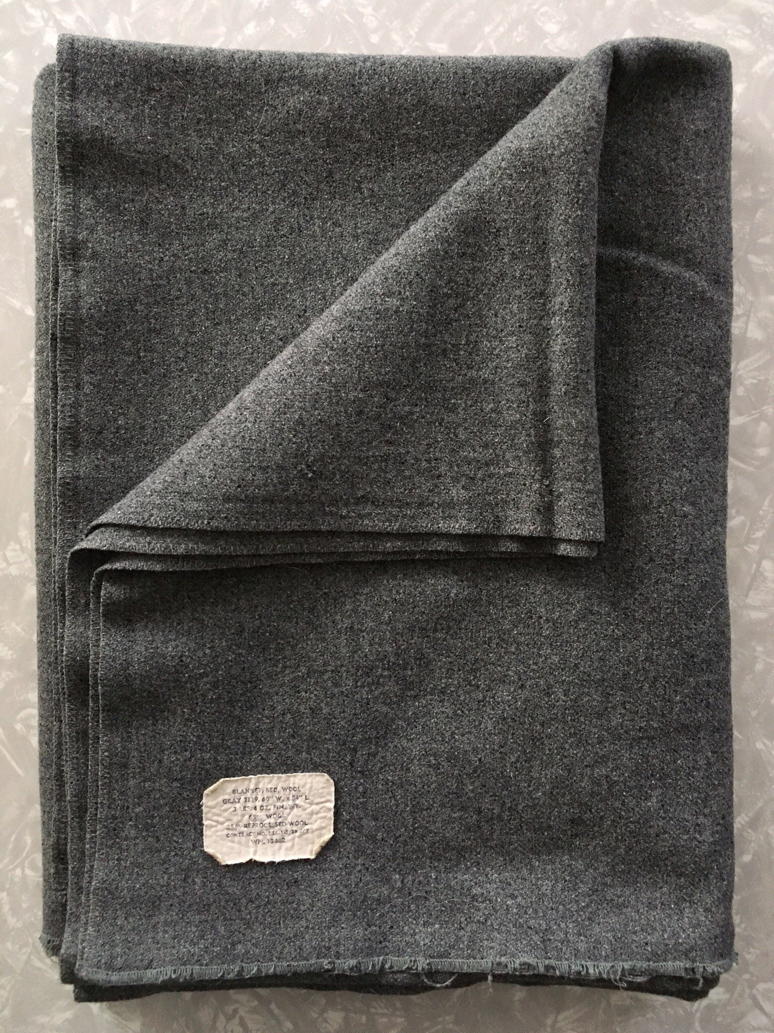 Gray Wool Blanket Vintage Army Throw 58 x 76 Etsy