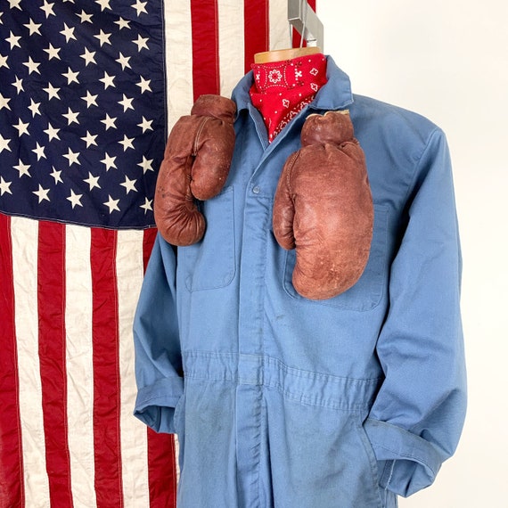 Vintage Blue Coveralls Mechanic Jumpsuit
