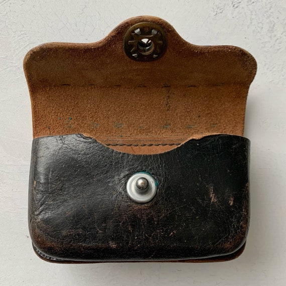 Vintage Black Leather Belt Pouch - image 9