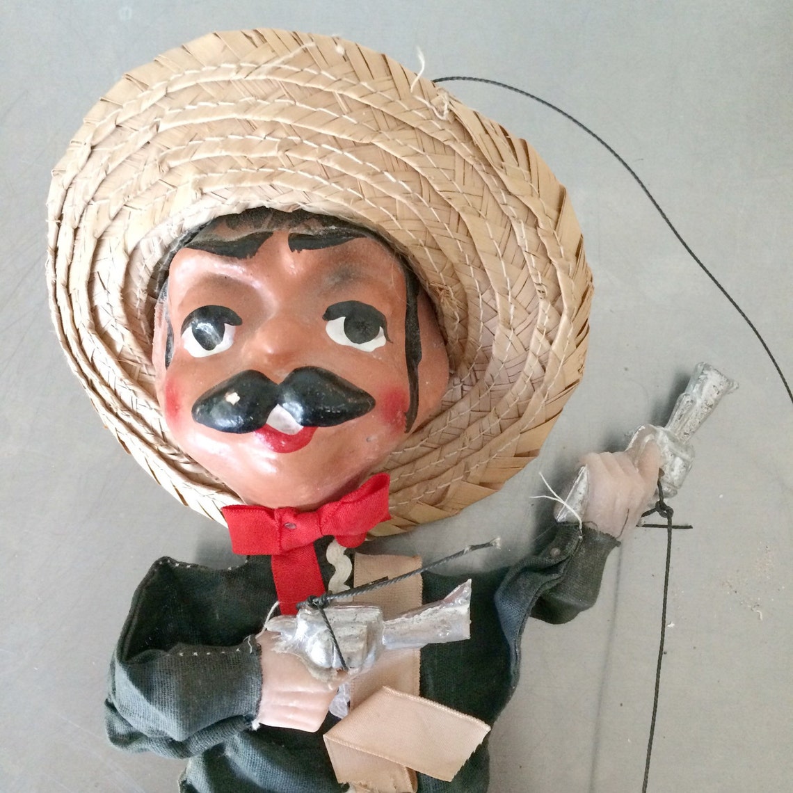 Mexican Vintage Puppet Spanish Man with Guns Etsy