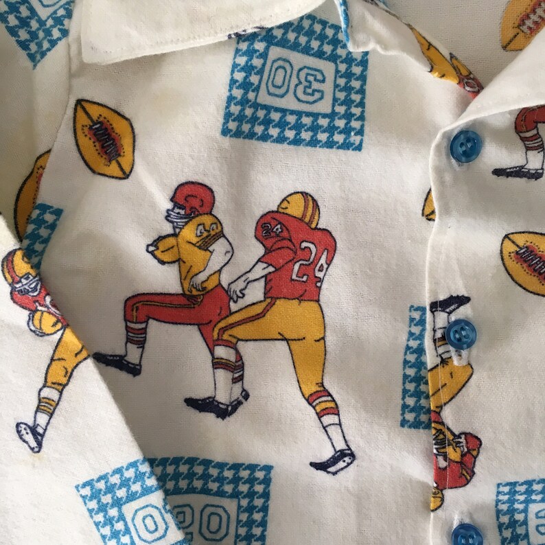 Vintage Kids Pajamas Flannel Football PJ/'s
